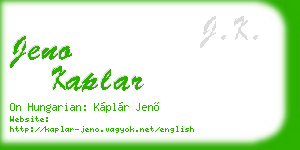 jeno kaplar business card