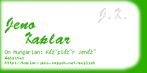 jeno kaplar business card